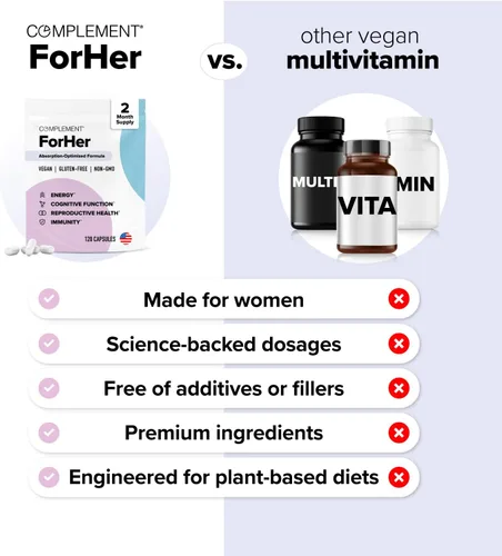 Miniatura 3 de COMPLEMENT ForHer Multivitamínico con inositol para mujer, suplemento de equilibrio hormonal para mujeres, crecimiento del cabello y apoyo