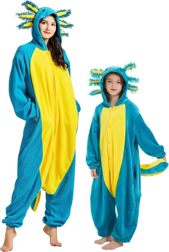 DELEY Unisex One Piece Animal Kids Onesie, Animal Pajamas Halloween Cosplay Costume for Women and Mens Parent-Child Sleepwear
