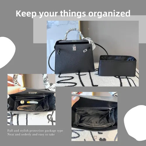 Miniatura 8 de DGAZ Organizador de bolsas, organizador de bolsos de seda, organizador de bolsos de lujo y organizador de asas, se adapta a mini bolsas Kelly
