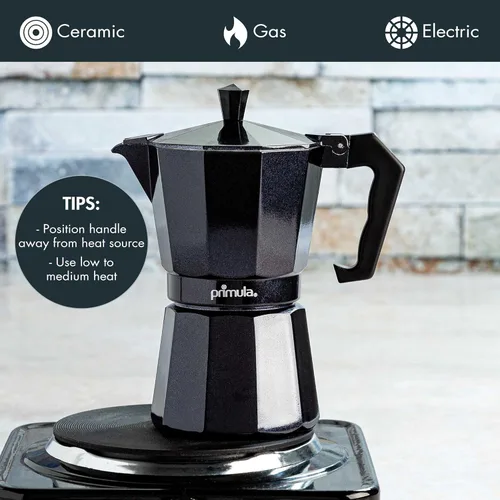 Miniatura 5 de Primula Cafetera clásica para café expreso y café, olla moka para café italiano y cubano, cafetera Greca, cafeterías, 6 tazas de espresso