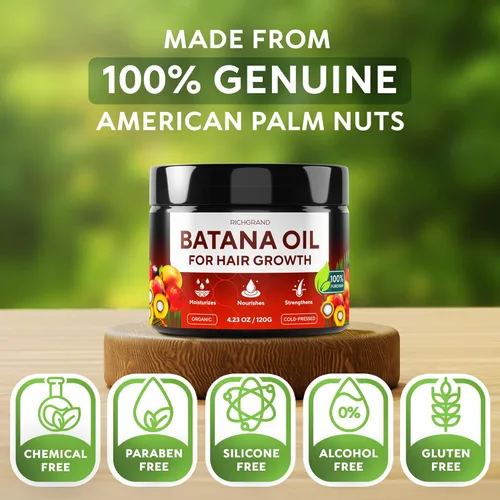 Miniatura 4 de Aceite de Batana para el Crecimiento del Cabello - Aceite de Batana 100% Crudo y Orgánico Sin Refinar - Mascarilla Capilar Prensada en Frío