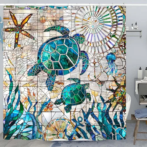 Miniatura 37 de Cortina de ducha Stall pequeña de bosque brumoso en blanco y negro, gris degradado, árbol de pino de montaña, tela impermeable, cortinas de ducha