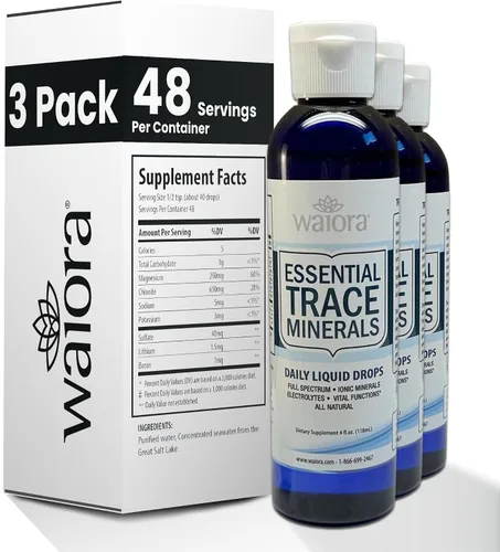 Miniatura 11 de Waiora Minerales traza esenciales Ayuda a reponer minerales perdidos/agotados Más de 60 minerales de traza iónicos Apoya las funciones vitales