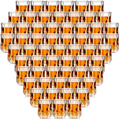 Miniatura 8 de Meanplan Juego de mini vasos de chupito de 1.7 onzas, vasos de degustación, base pesada, taza de chupito transparente, lindas tazas de vino Cordial