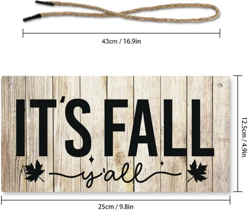 Miniatura 2 de Letrero decorativo para puerta delantera, decoración rústica de bienvenida de otoño para colgar en la pared, placas de madera para porche de granja