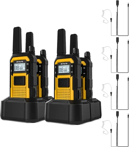 Miniatura 11 de Retevis RB48 Walkie Talkies de largo alcance, radio de 2 vías con micrófono de hombro, IP67 impermeable, 2000 mAh, recordatorio de vibración