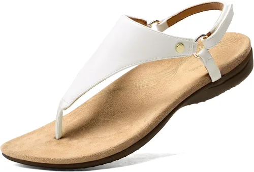 Miniatura 15 de DREAM PAIRS Sandalias planas para mujer, con soporte de arco, ortopédicas, cómodas, suaves, acolchadas, para verano, con correa en T