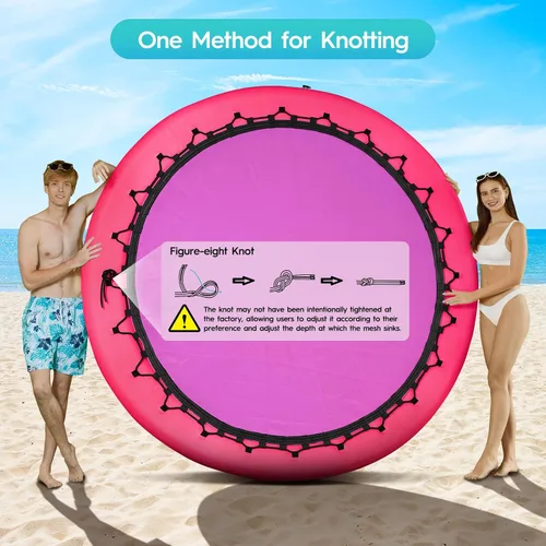 Miniatura 4 de CALOBANA Hamaca de agua inflable redonda flotante, flota lago isla balsa plataforma de muelle inflable para adultos, piscina, río, fiesta