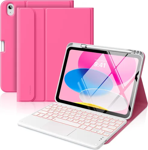 Miniatura 26 de MoKo Funda con teclado táctil para iPad (A16) 11ª generación de 11 pulgadas 2025, iPad de 10.9 pulgadas de 10.9 pulgadas, funda con soporte para azul
