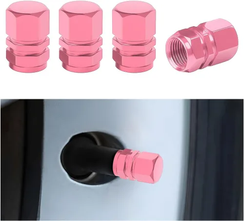 Miniatura 13 de Osilly Tapones de válvula de vástago de neumático de automóvil, 4 piezas de cubiertas de vástago de válvula de aleación de aluminio, resistentes a