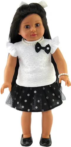 Miniatura 13 de American Fashion World Traje espacial de astronauta blanco para muñecas de 14 pulgadas Calidad premium y diseño moderno Ropa de muñecas Moda