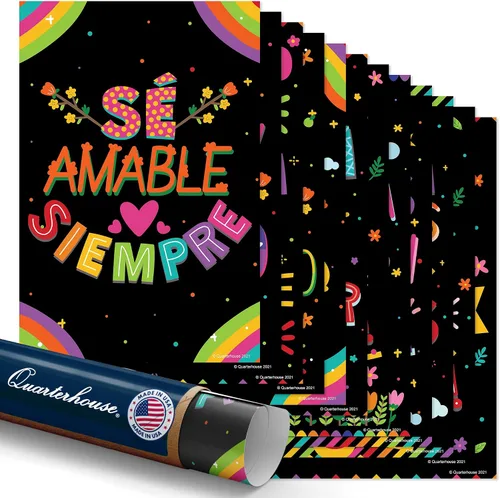 Miniatura 11 de Quarterhouse Paquete de 10 carteles motivacionales en español (ilustrados), materiales de aprendizaje en el aula de español para estudiantes