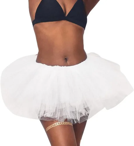 Miniatura 42 de REETAN Falda tutú de ballet de 6 capas de tul corto tutús para mujer