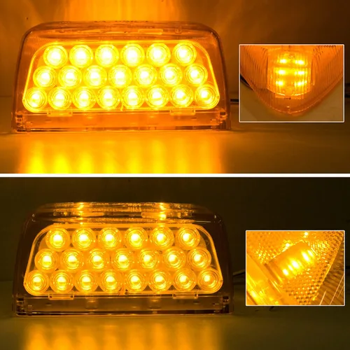 Miniatura 2 de 2 piezas para luces intermitentes de faro ámbar LED Peterbilt, luces de circulación selladas de 31 LED, reemplazo para luces intermitentes de faro