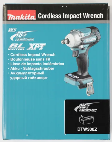 Miniatura 12 de Makita DTW300Z Li-ion LXT Llave de impacto inalámbrica sin escobillas, baterías y cargador no incluidos, 18 V