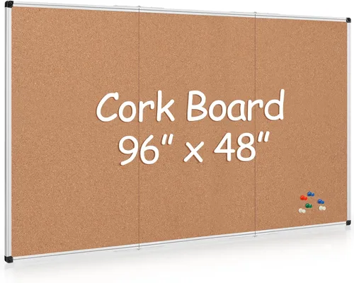 Miniatura 20 de Paquete de 2 tableros de anuncios de corcho de 20 x 30 pulgadas, tablero de corcho con marco de aluminio plateado, tablero de oficina para corcho