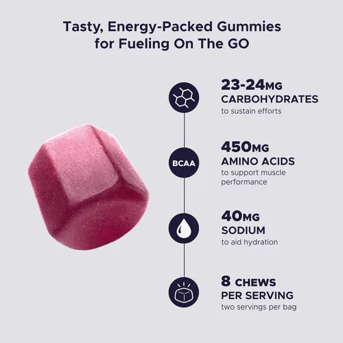 Miniatura 2 de GU Energy Masticables, granada de arándanos, gomitas de electrolitos, 12 bolsas (24 porciones en total)
