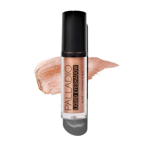Palladio Sombra de ojos líquida, fórmula cremosa y brillante que se adhiere instantáneamente al párpado con una varita aplicadora flexible durante