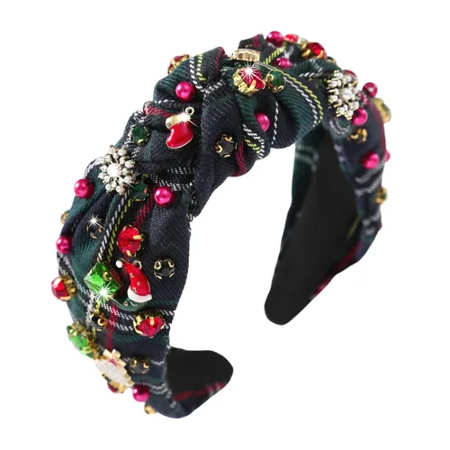 Miniatura 29 de Diadema anudada con joyas para mujeres y niñas, diadema de diamantes de imitación de cristal brillante, nudo superior ancho para mujer, diadema Negro