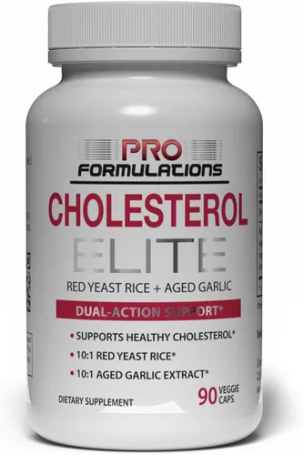 Pro Formulations MD Cholesterol Elite - Soporte de colesterol de doble acción - 90 cápsulas vegetales - Alimentado por arroz de levadura roja y