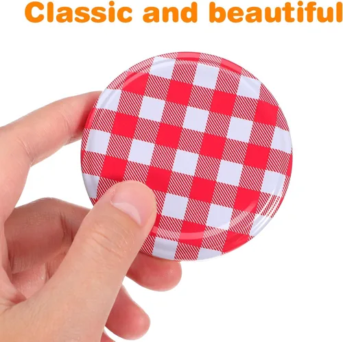 Miniatura 5 de Kichvoe Tapas para tarros de conserva, paquete de 40 tapas herméticas de 2.55 pulgadas para frascos de conserva, botellas de gelatina a prueba