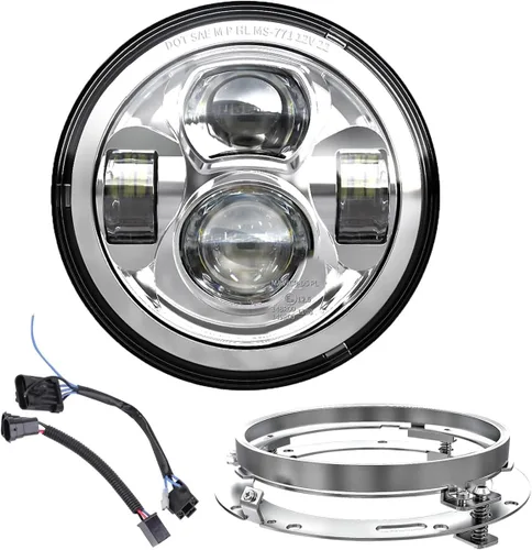 Miniatura 9 de Z-OFFROAD - Faro delantero LED de 7 pulgadas para motocicleta con halo DRL blanco, kit DOT, compatible con Harley Davidson Street Glide Road King