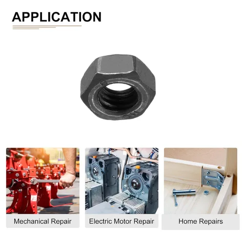 Miniatura 4 de DTGN Tuercas hexagonales M6x1mm (DxP), paquete de 50, buenas para reparación de garaje en casa, tuercas hexagonales chapadas en zinc de acero al