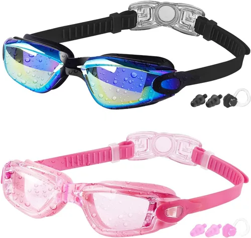 Miniatura 14 de COOLOO - Gafas de natación para niños, paquetes de 2 gafas de natación para niños y niñas de 4 a 16 años