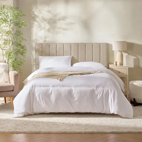 Miniatura 23 de Nestl Upholstered Twin Headboard - Easy Assemble Channel Stitched Headboard Twin Size - Wall Mounted Headboards with 3D Soundproof Wall Panels Peel