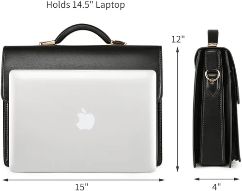Miniatura 3 de Maletines para hombres de negocios maletín de cuero con bloqueo negro portátil Messenger Bag Abogado Estuche rígido