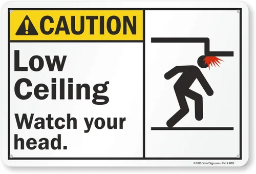 Miniatura 7 de SmartSign Cartel "Precaution - Low Ceiling, Watch Your Head" Plástico de 10 x 14 pulgadas (S2-0527-PL-14)