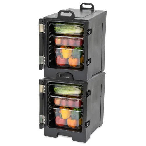 Miniatura 8 de Pearington Transportador de Bandejas de Alimentos Aislado de Grado Comercial para 5 Bandejas de Tamaño Completo, Caja Térmica Calentadora