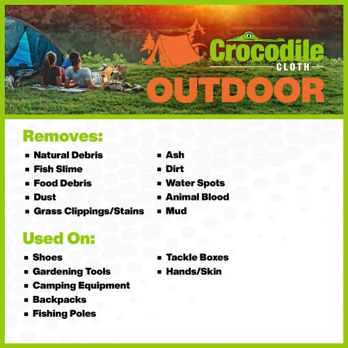 Miniatura 4 de Crocodile Cloth Toallitas de limpieza para exteriores, toallitas multisuperficie a base de plantas, prehumedecidas, aloe y vitamina E, seguras