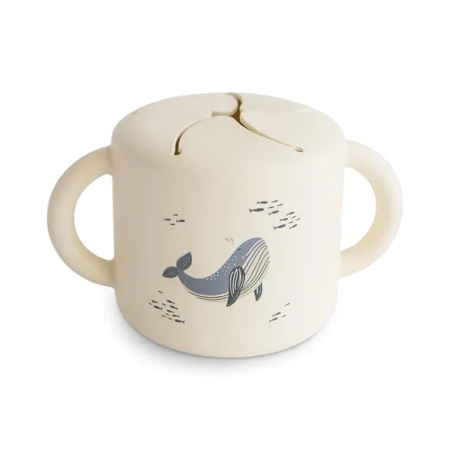 Miniatura 19 de mushie - Taza para merienda de silicón, contenedor de alimentos a prueba de derrames para niños pequeños y bebés (arena movediza)