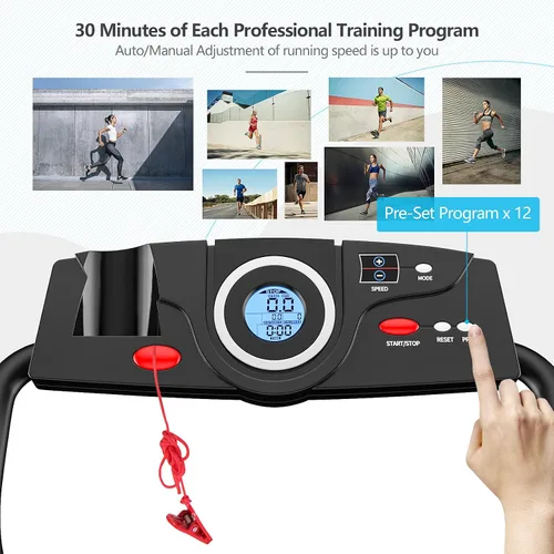 Miniatura 5 de GYMAX Caminadora plegable, máquina de correr de instalación gratuita de 3.0 HP con altavoz Bluetooth, monitor de pantalla táctil HD, control Negro