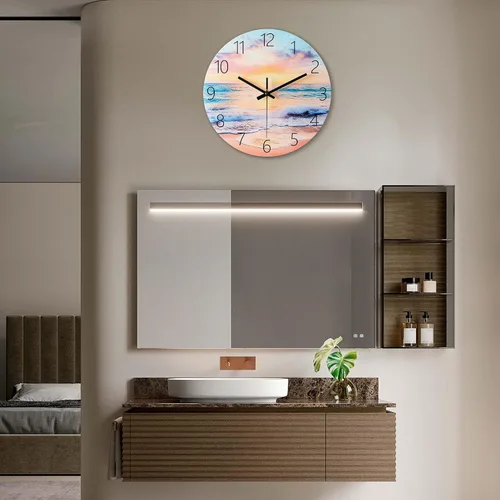 Miniatura 6 de Relojes de pared de vidrio de 14 pulgadas para decoración de sala de estar, relojes de pared decorativos que funcionan con pilas, relojes de cocina