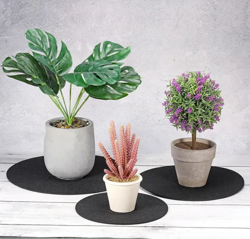 Miniatura 5 de PATIKIL Posavasos para plantas, (8, 10, 12 pulgadas), paquete de 6 alfombrillas reversibles redondas de fieltro para macetas, tapete absorbente