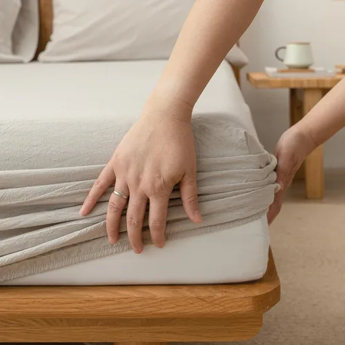 Miniatura 6 de BESTOUCH Juego de sábanas 100% algodón lavado, tacto súper suave, cómodo, elegante, ligero, juego de ropa de cama de 4 piezas, lino sólido, gris