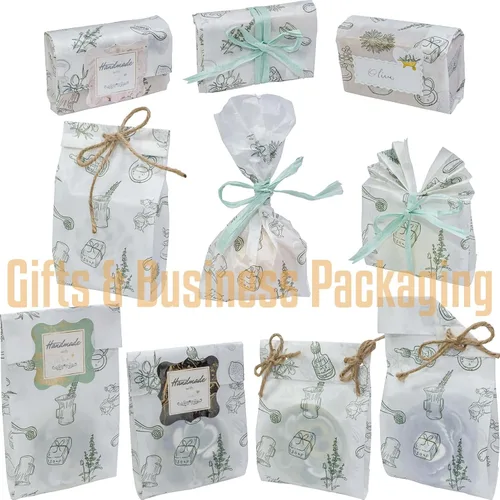 Miniatura 3 de Hepgodin Paquete de 50 bolsas de papel para hacer jabón, barra de loción, bomba de baño, lápiz labial, aceite esencial, regalo, manualidades