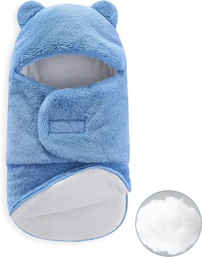 Miniatura 19 de AiWMGL Manta de Forro Polar para Bebé de Invierno 0-3 Meses Niños Niñas Envoltura Ajustable para Recién Nacido Suave y Cálida Saco de Dormir de Felpa