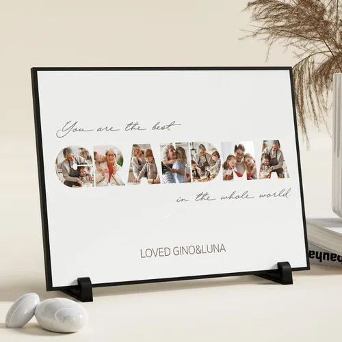 Miniatura 12 de FUONLY Regalos personalizados de Navidad y del Día de la Madre para mamá de hija o hijo, marco de madera personalizado con foto y texto, regalos