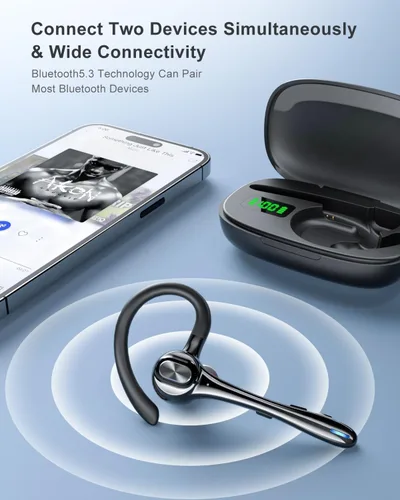 Miniatura 5 de Auriculares inalámbricos con Bluetooth, auriculares de botón con cancelación de ruido, micrófono manos libres, tiempo de espera de 160H, auriculares