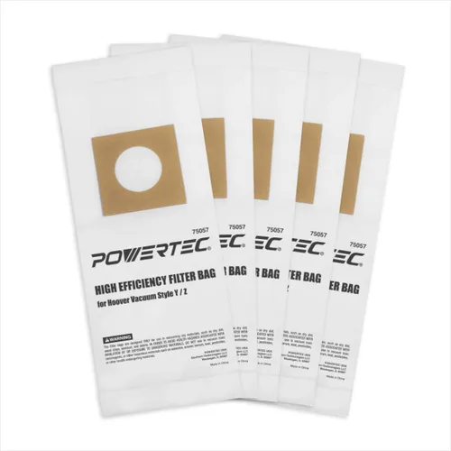 POWERTEC Bolsas de vacío tipo Y, 10 unidades para aspiradoras verticales Hoover Style Y, Z, YZ WindTunnel, bolsas de polvo de repuesto para