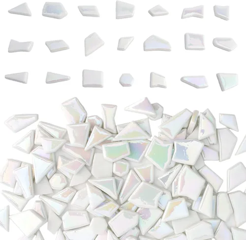 Miniatura 22 de Youway Style Azulejos de Mosaico de Vidrio Iridiscente para Manualidades a Granel, 200g Piezas de Vidrio de Mosaico Roto para Manualidades