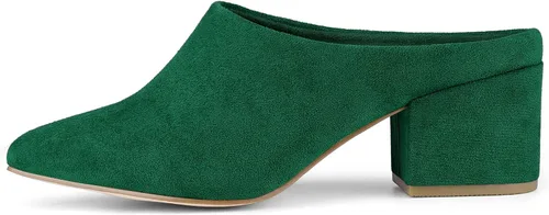 Miniatura 7 de Allegra K Sandalias de tacón de bloque para mujer con punta puntiaguda, negro y blanco