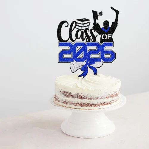 Miniatura 4 de Gold Class of 2025 - Decoración para tartas de graduación con purpurina para la clase de 2025, suministros de fiesta de graduación – Graduados