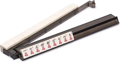 Miniatura 5 de Yellow Mountain Imports Modernos estantes Mahjong con empujadores incorporados, transparentes, juego de 4