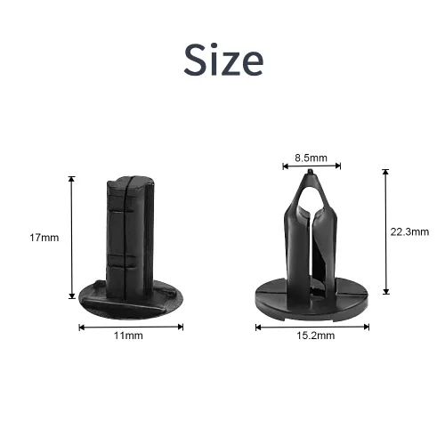 Miniatura 5 de KEMIMOTO 100 piezas de remaches de plástico de 8 mm para parachoques de nylon, clips para auto, sujetadores de tipo de empuje, tornillos