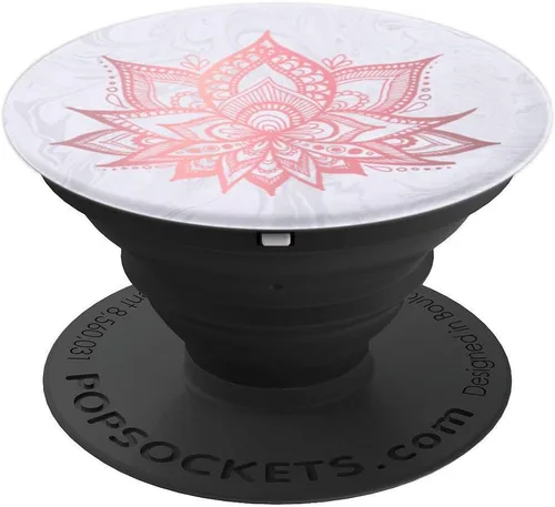 Miniatura 4 de Lotus Flower Mandala - Soporte para teléfonos y tabletas, diseño de flores, color rosa claro, Negro