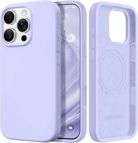 Miniatura 43 de GolbinBox Funda magnética para iPhone 17, compatible con MagSafe, cubierta de silicona integrada para control de cámara, funda de silicona líquida a